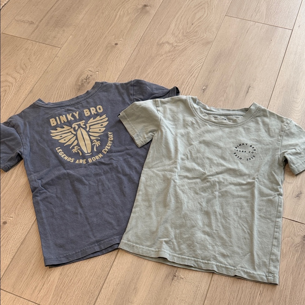 Binky Bro 4T Graphic T-Shirt - Navy and Sage (Set of 2)